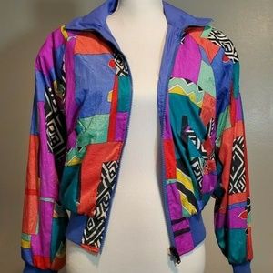 Vintage 80's Reversible Geometric Jacket Women's M